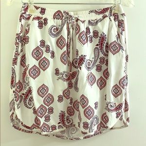 Patterned Red, White and Blue Mini Skirt